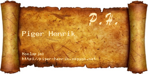 Piger Henrik névjegykártya